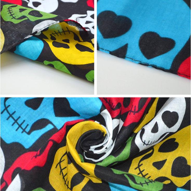 Bộ sưu tập khăn bandana street style họa tiết đầu lâu các loại (54x54cm) - BDN26 ĐL - Xương tay