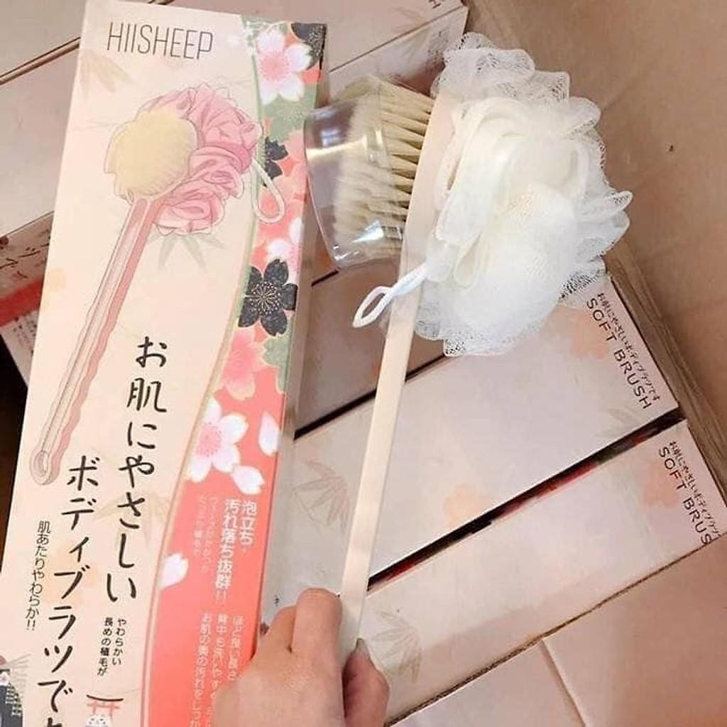Fullbox Cây cọ lưng 2in1 - bàn chải cọ lưng xuất Nhật