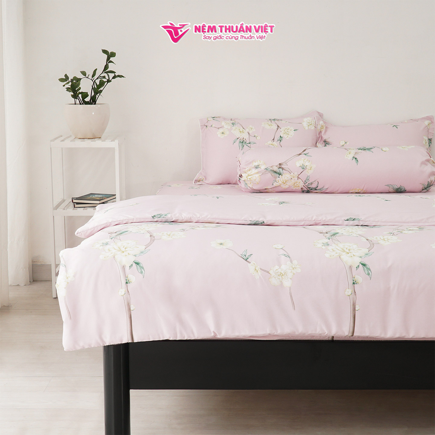 Chăn Mền Tencel Thuần Việt Cao Cấp -  Hoạ Tiết Hoa Mẫu Đơn Hồng TVM09 180x200