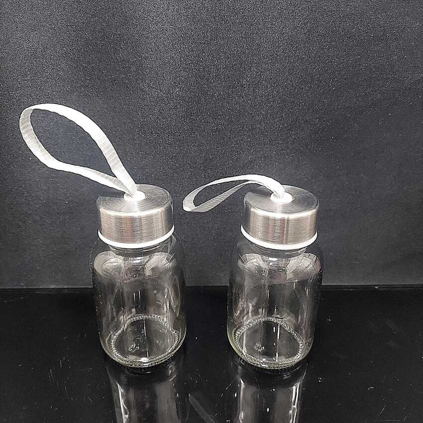 Chai Thủy Tinh 150ML Đựng Nước có dây treo nắp thiếc vặn - Bình Thủy Tinh Đựng Nước ,sữa, trà, cafe – Chai Detox