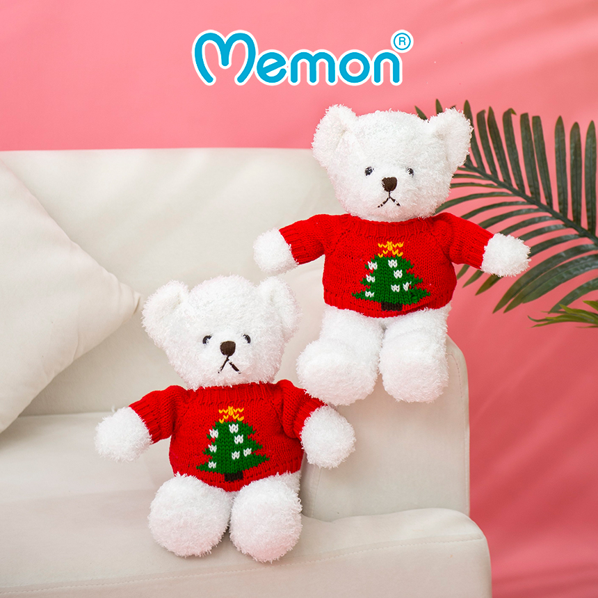 Gấu bông Teddy Head Tales Aó Noel 40cm Cao Cấp Memon