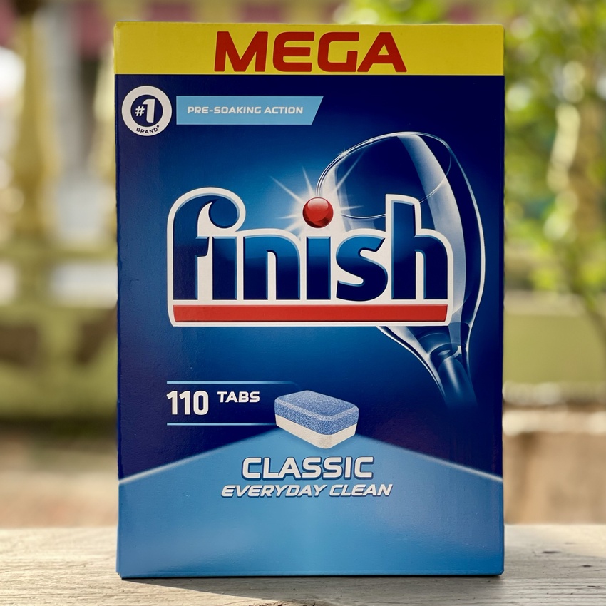 COMBO FINISH: Viên rửa bát Finish Classic 110 viên + Muối 1,2kg + Nước làm bóng 750ml