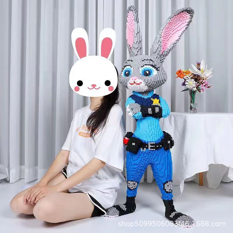 Đồ chơi lắp ghép mô hình cáo Nick và thỏ Zootopia cao 115cm