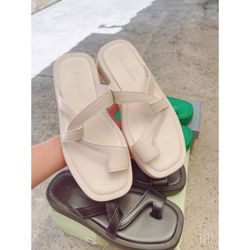 Hàng Quảng Châu: xỏ ngón đê pu cao 4 phân siêu nhẹ, phong cách ulzzang(form to- full hộp