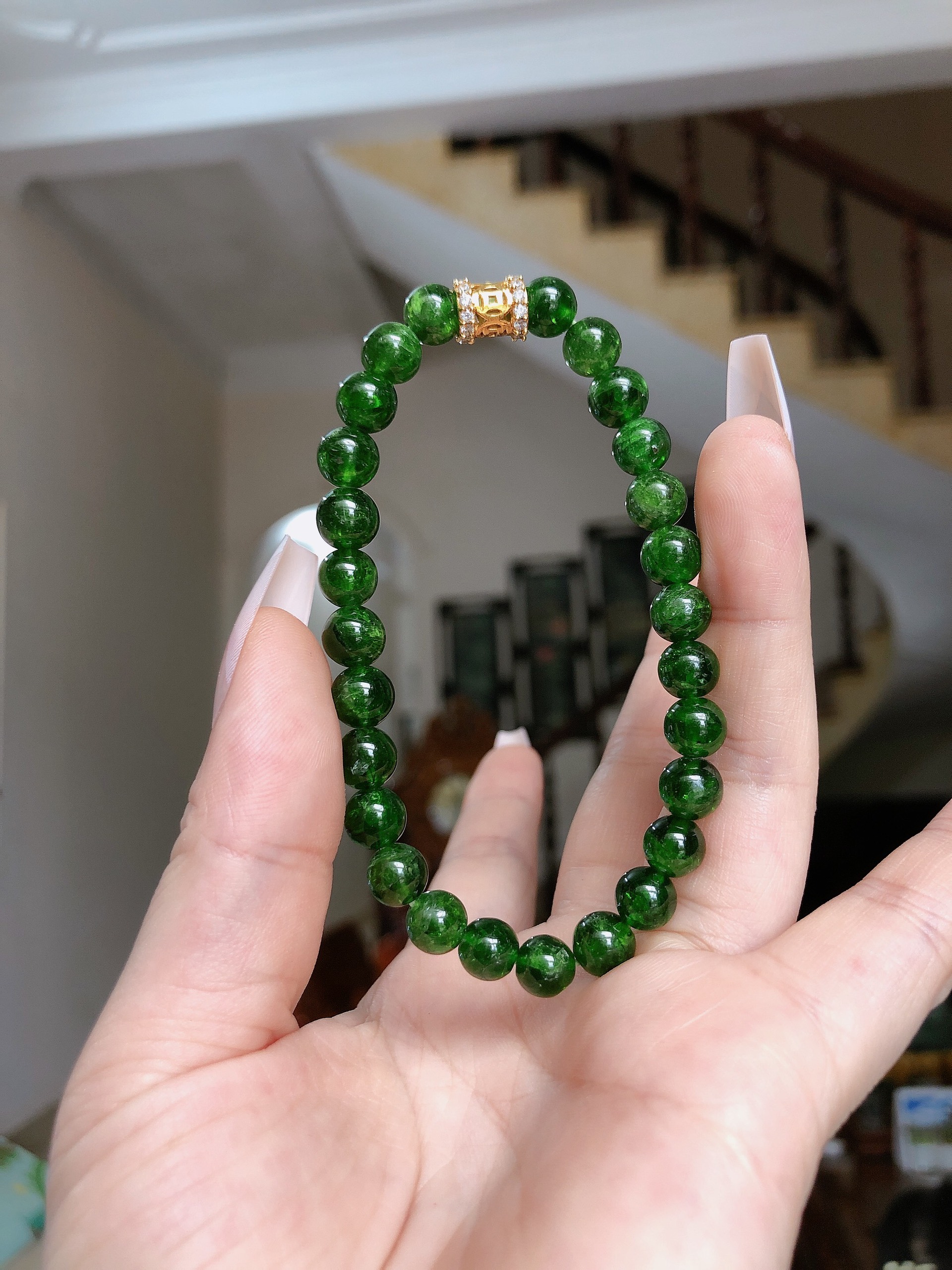 Vòng tay Diopside mix lu thống