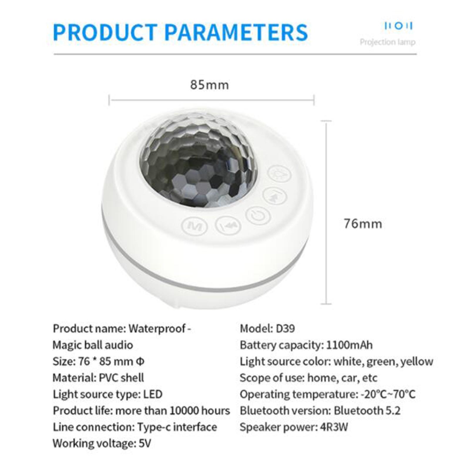 Mini Speaker Stereo Subwoofer Call Portable Gift Bedroom White