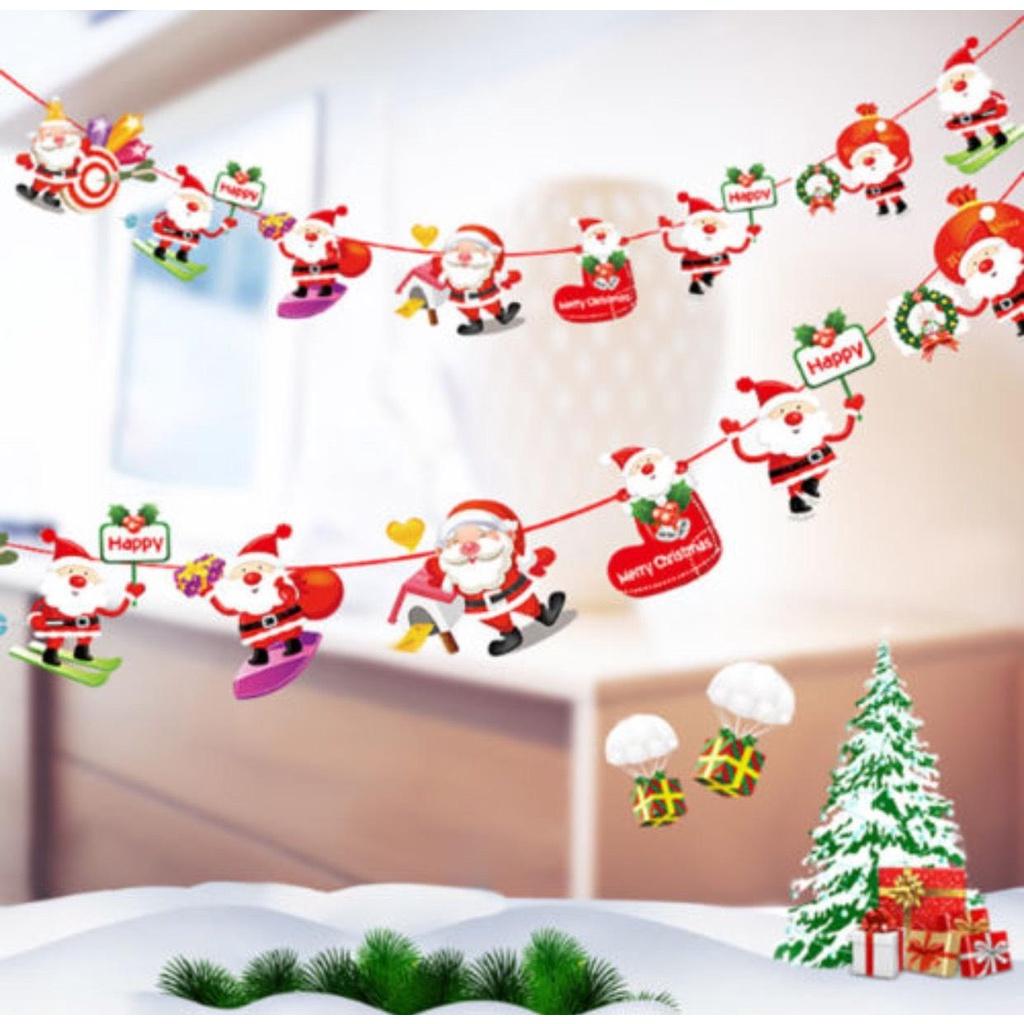 DÂY CỜ GIẤY TREO CHỮ MERRY CHRISTMAS DÀI 2m5 PHỤ KIỆN TREO TRANG TRÍ NOEL NGÀY LỄ GIÁNG SINH