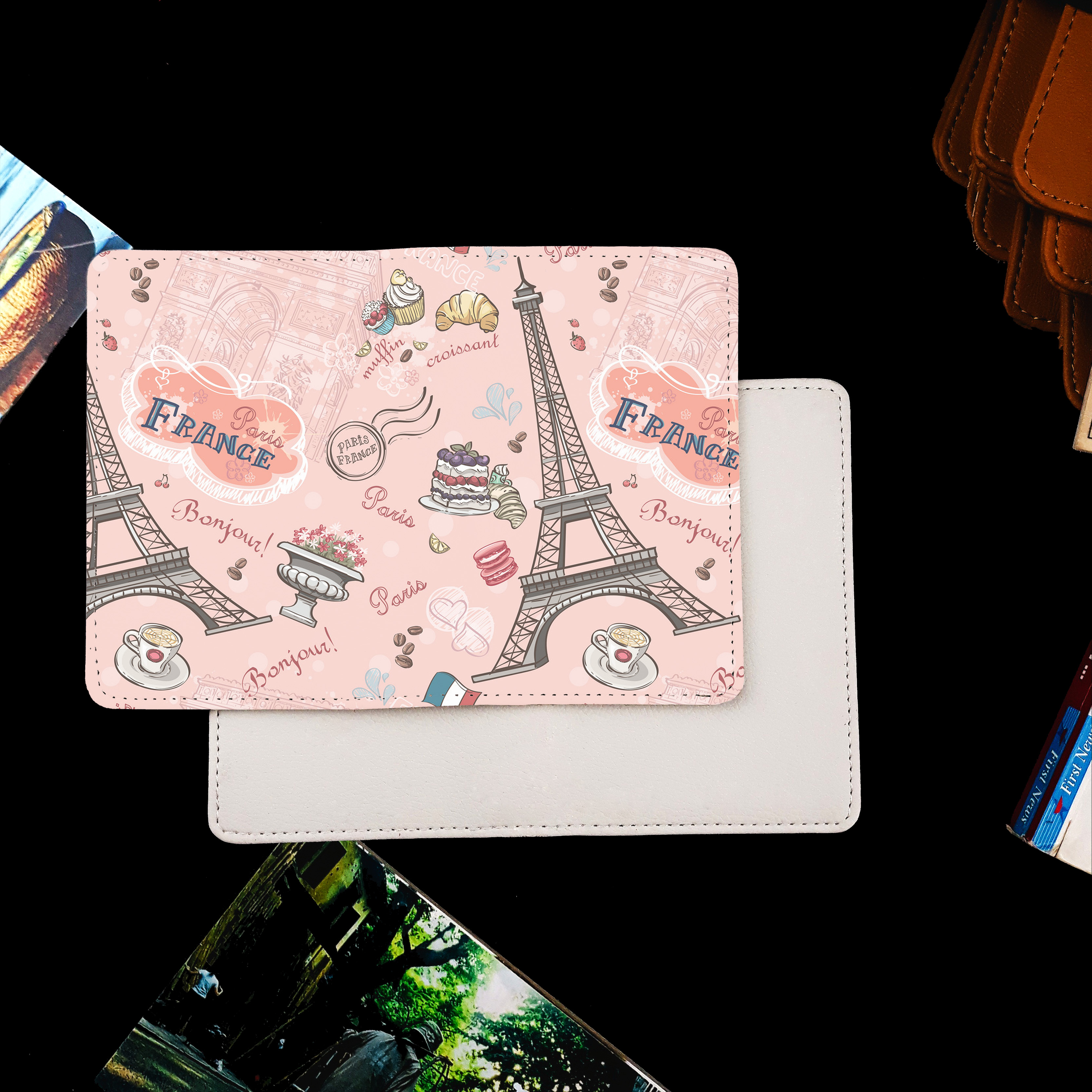 Ví Đựng Passport Du Lịch THÁP EIFFEL CUTE - Bao Da Hộ Chiếu Thời Trang - PPT079