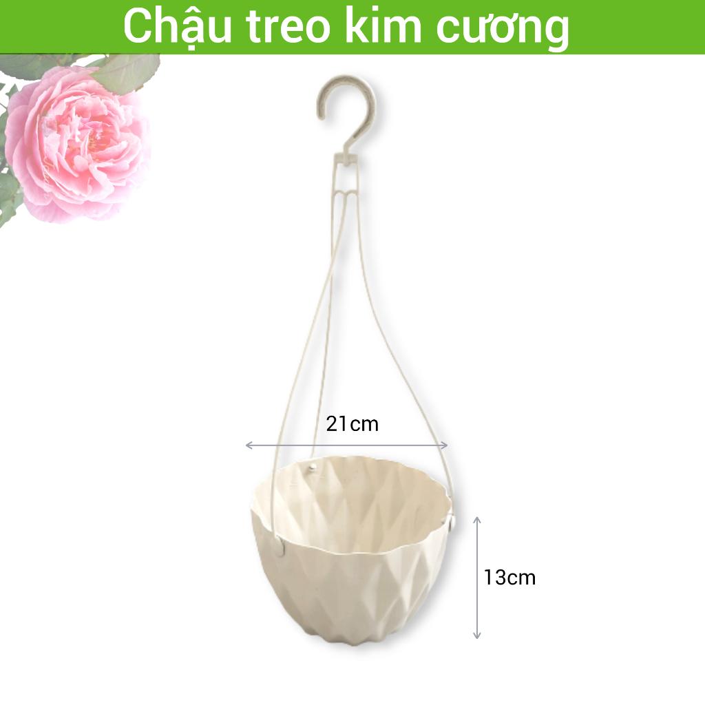 Chậu treo trồng hoa kiểng ban công sân vườn hình kim cương
