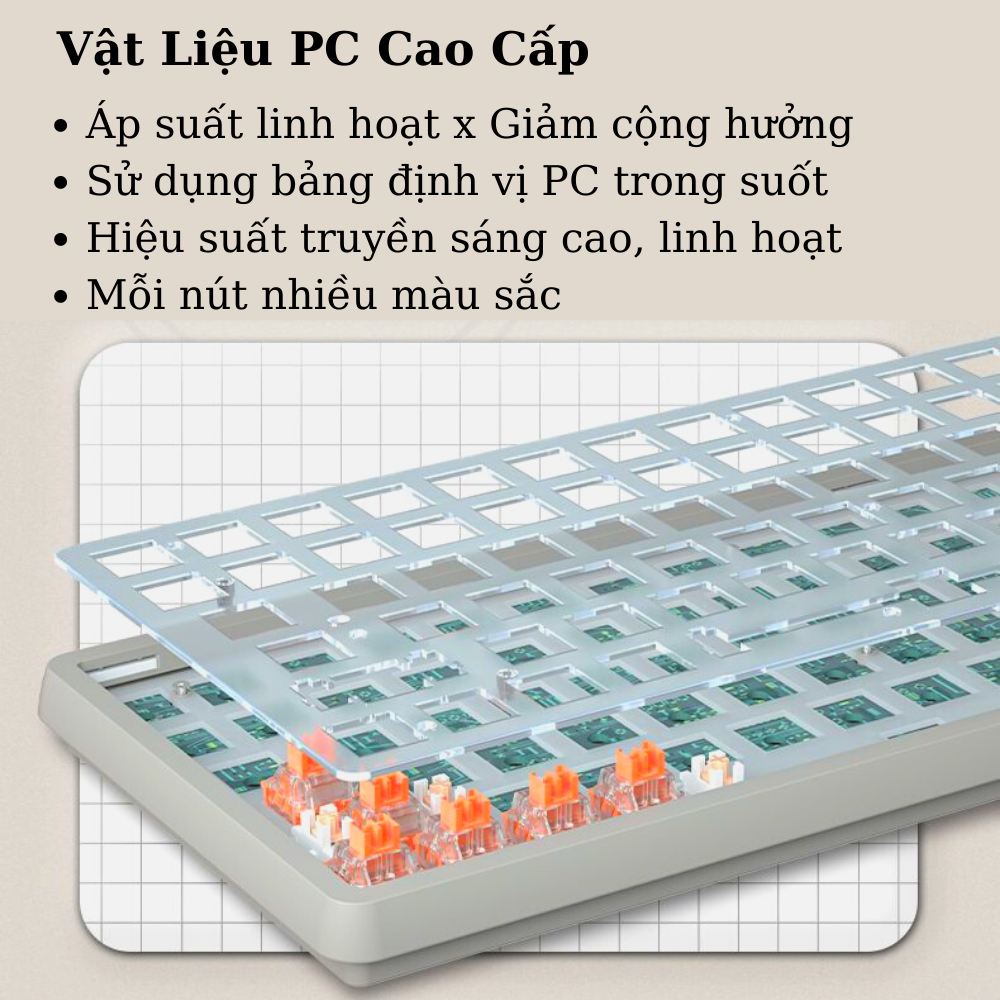 Bàn Phím Máy Tính Cơ Gaming Hotswap Langtu GK69 Triple Mode Không/Có Dây Hàng Chính Hãng