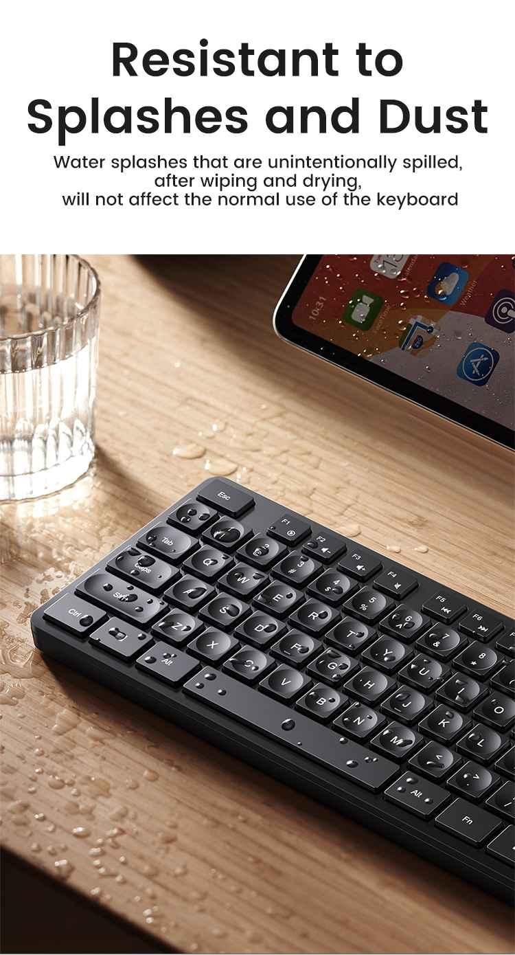 Ugreen UG90250KU004TK 2.4 GHz full size 104 có phím FN bàn phím không dây 10 triệu lần bấm wireless Keyboard cho win macos android màu đen - HÀNG CHÍNH HÃNG