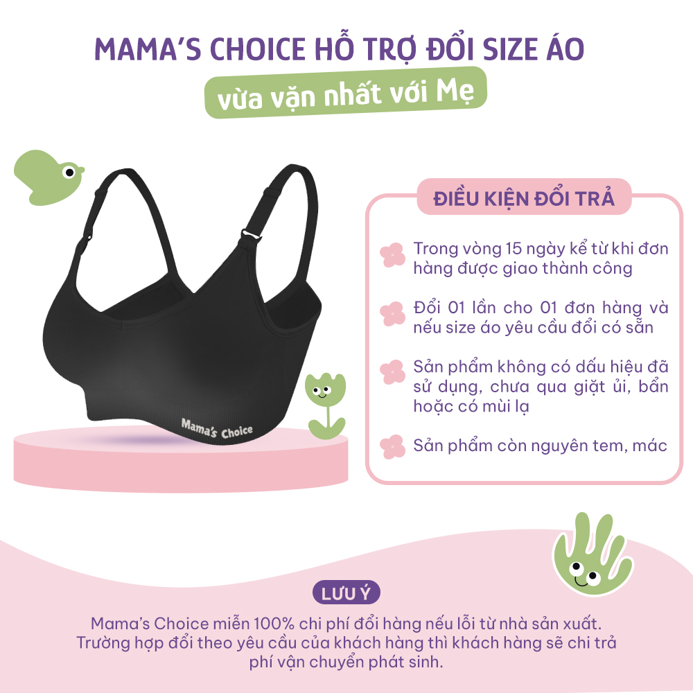 Áo Ngực 3in1 Mama's Choice, Cho Bà Bầu, Cho Con Bú, Dùng Máy Hút Sữa Không Dây, Chống Chảy Sệ, Giúp Nâng Đỡ Bầu Ngực Ngực