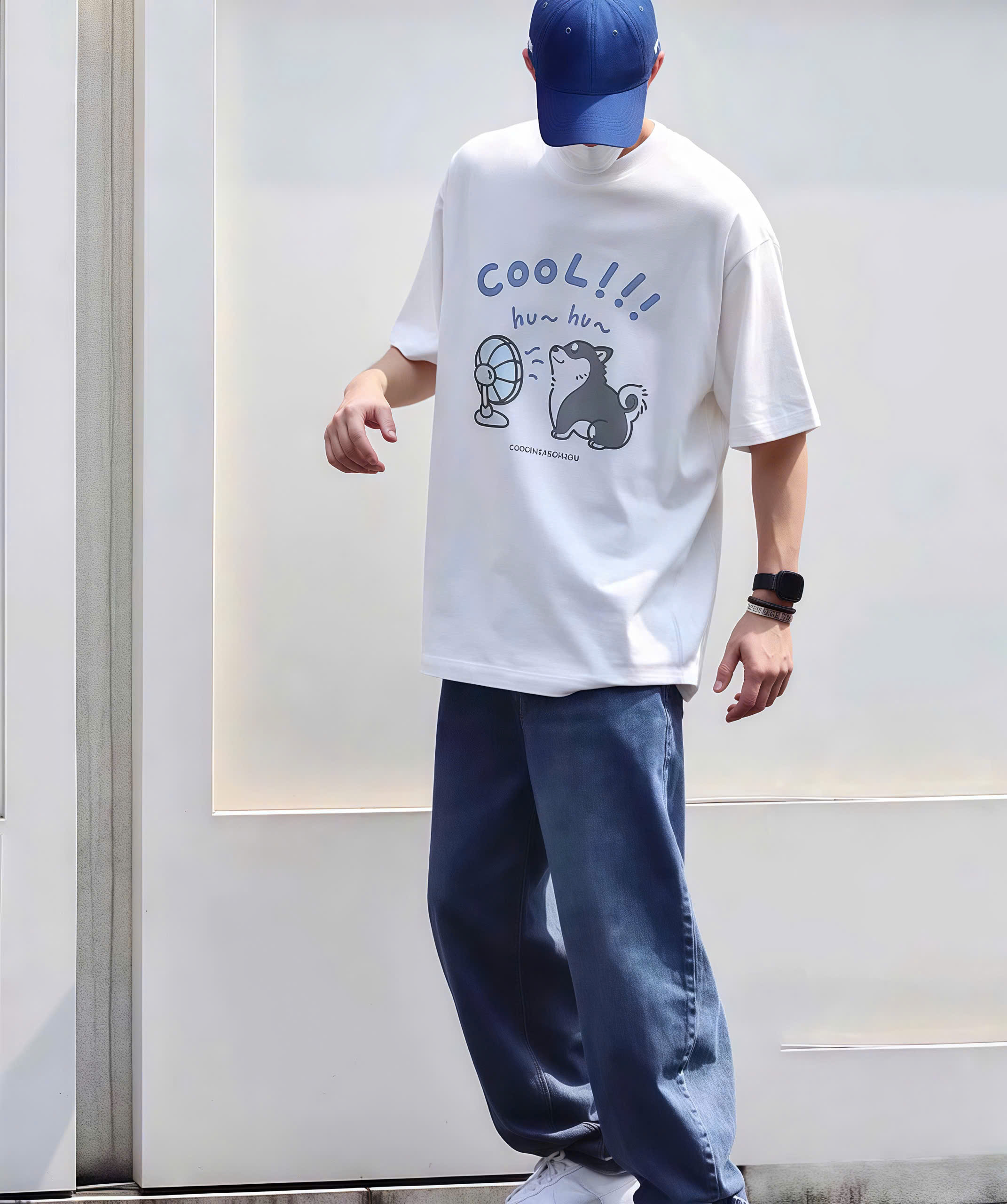 Áo phông nam nữ form rộng 2N Unisex thun cotton in chữ Cool dễ thương màu trắng - L &lt;65kg