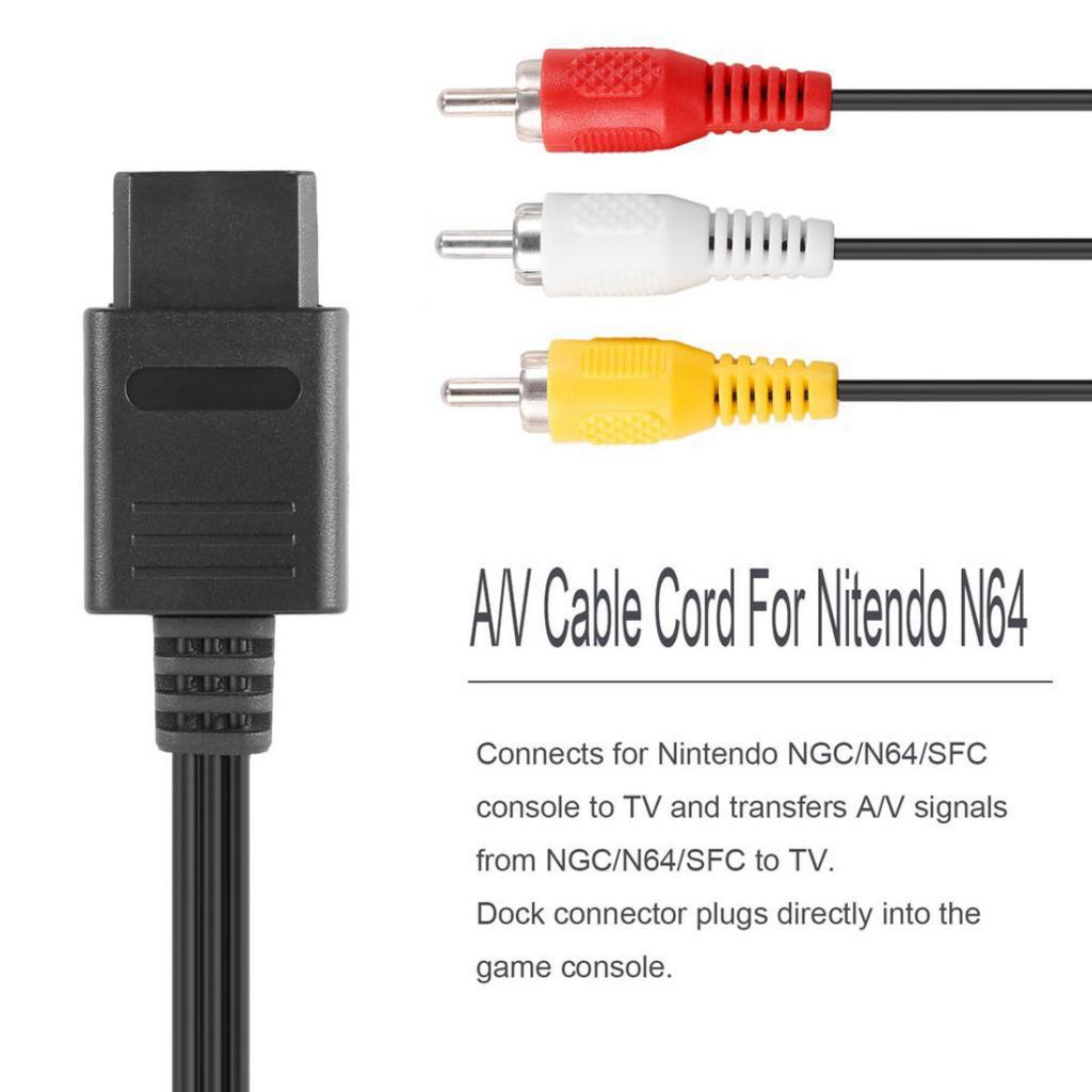 AV Audio Video Cable 1.8 M 6 Feet for 64 N64 Game Cube