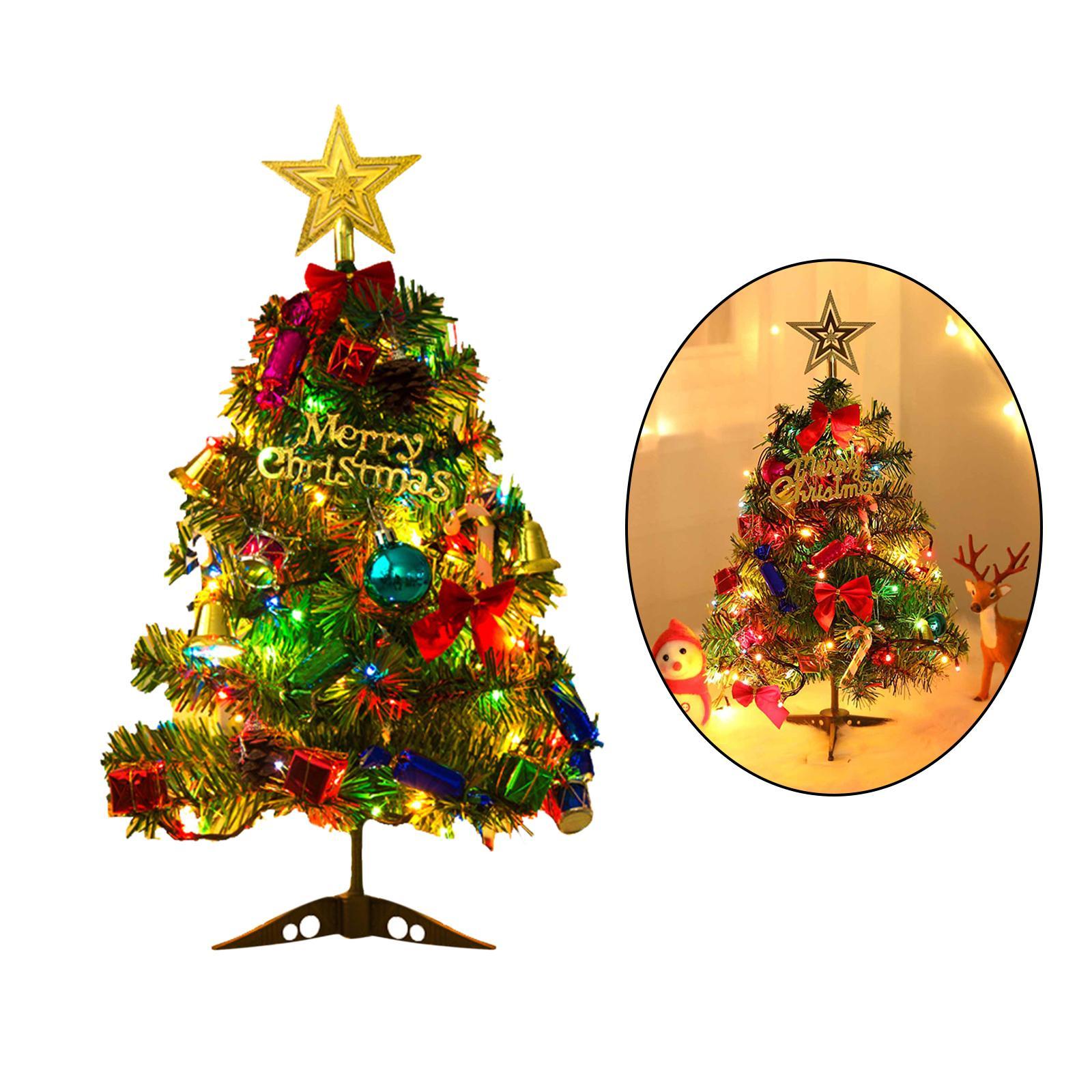 Tabletop Christmas Tree Ornament DIY Xmas Bedroom Decor with LED ...