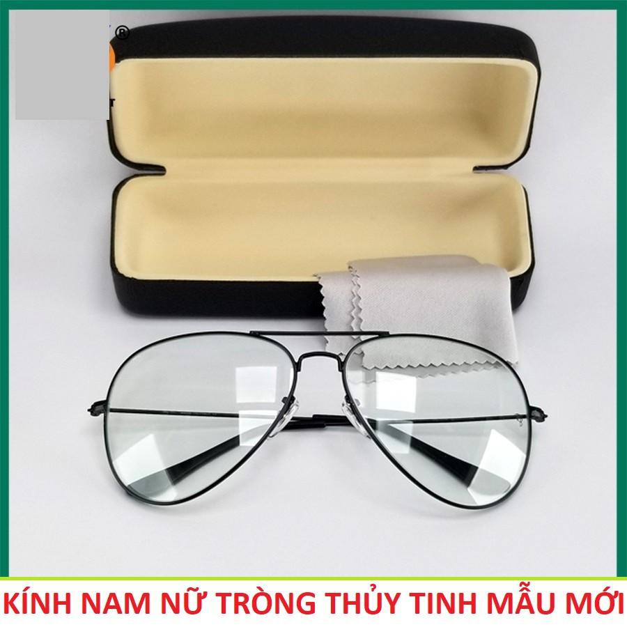 Kính mắt nam nữ tròng thủy tinh cường lực chống tia UV hàng cao câp