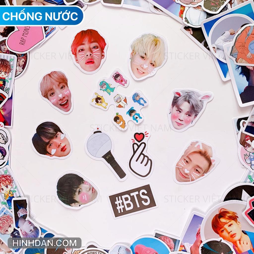 Sticker BTS nhóm nhạc Hàn Quốc - Dán Trang Trí - Chất Liệu PVC Cán Màng Chất Lượng Cao Chống Nước, Chống Nắng, Không Bong Tróc Phai Màu