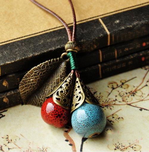 Dây đeo cổ bằng gốm kiểu Vintage