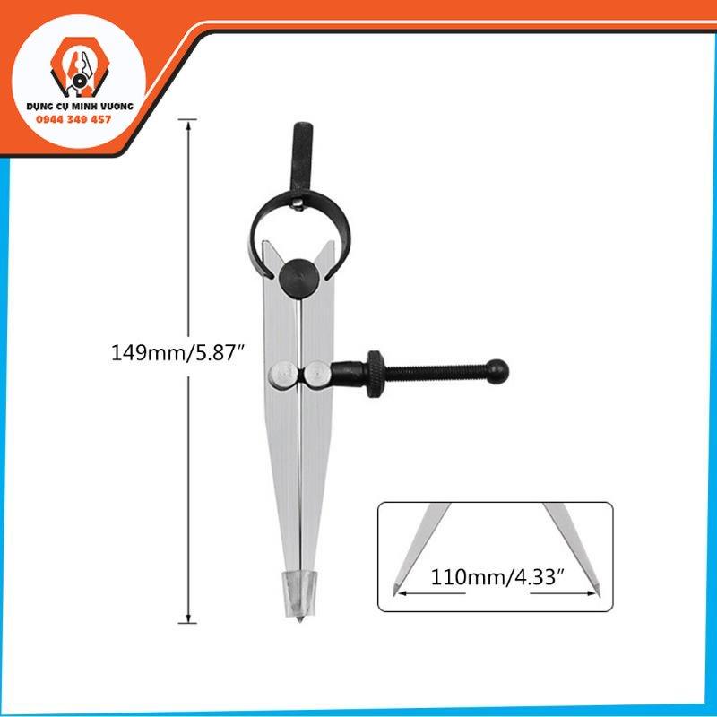 Compa Đo Vải Da Bằng Thép Carbon Có Thể Điều Chỉnh Tiện Dụng