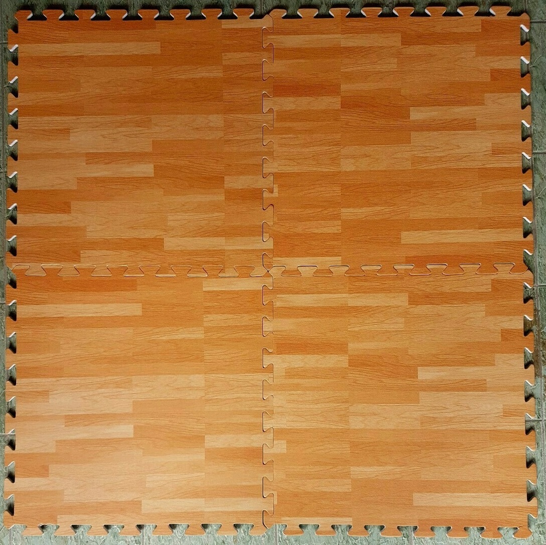Bộ 4 Miếng Thảm Xốp Mềm Lót Sàn hình vân gỗ 60x60/miếng