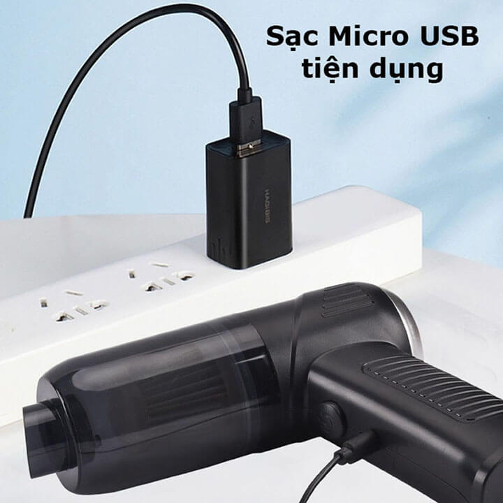 Máy hút bụi cầm tay mini không dây đa năng Vacuum Cleaner, máy hút bụi ô tô, giường nệm, máy hút lông chó mèo 120W 9000Pa LT-008