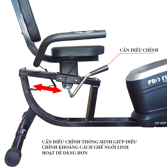 Xe đạp tập có ghế tựa lưng PF-56R Chính hãng Pro Fitness cho người già tập phục hồi chức năng