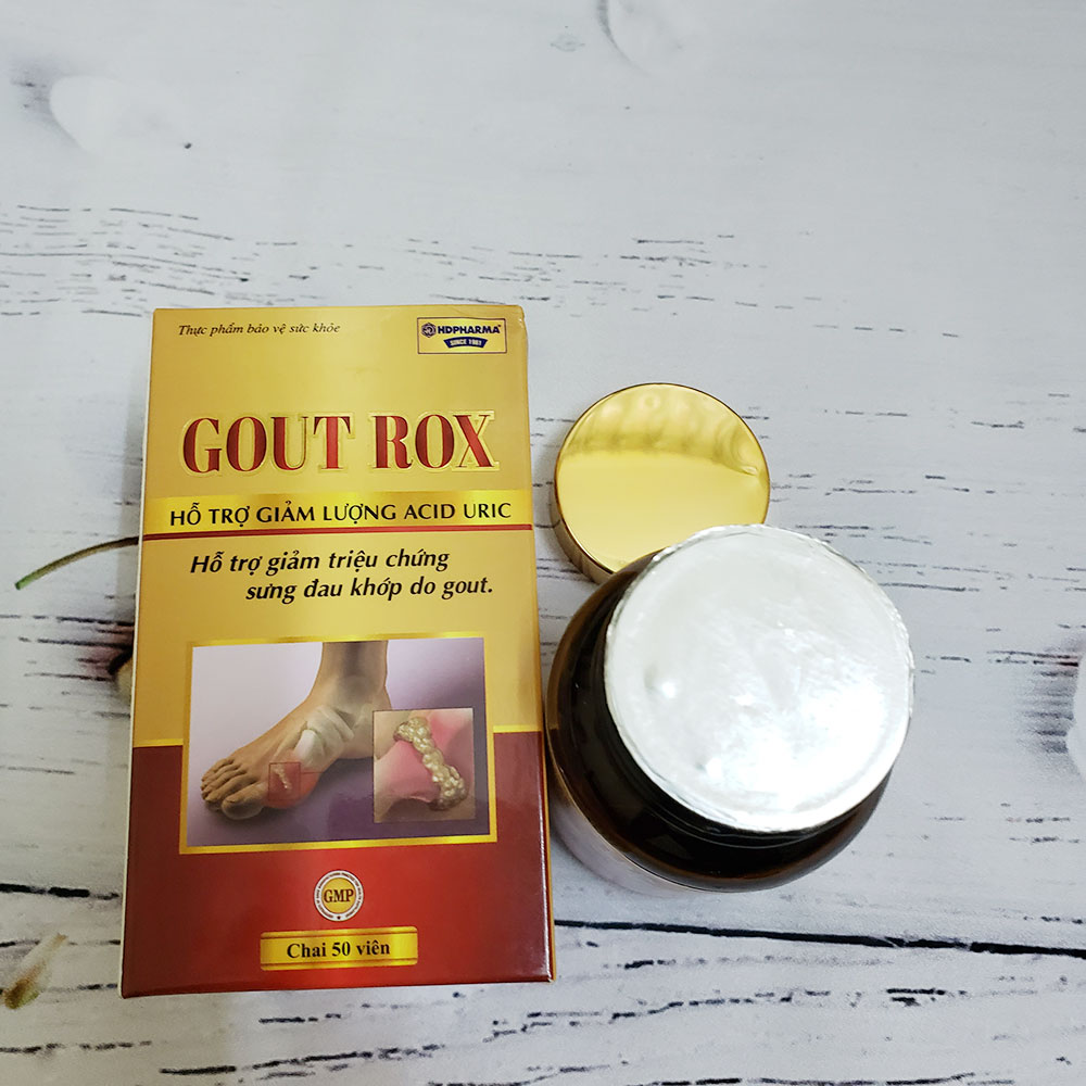 Viên uống Gout Rox Hỗ trợ giảm triệu chứng sưng đau khớp do gút