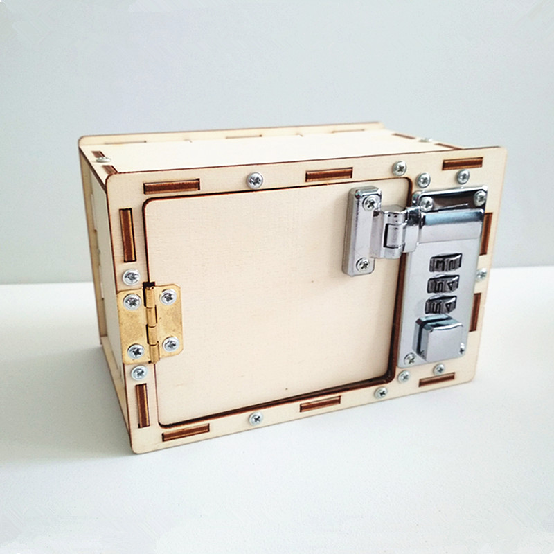 Bộ đồ chơi khoa học tự làm két sắt tiết kiệm bằng gỗ – DIY Wood Steam