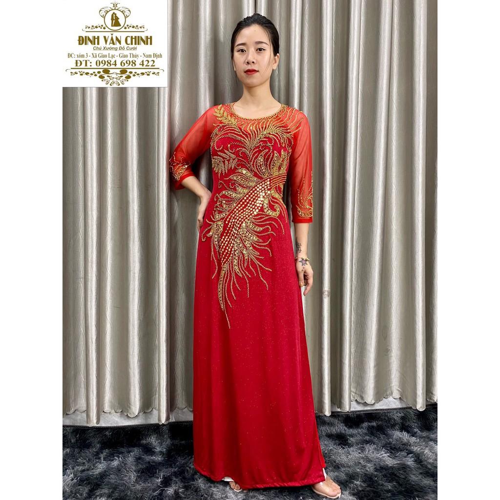 Áo dài mẹ đẹp phù hợp với cưới hỏi hoặc đi chùa_duy chinh_ADM0006