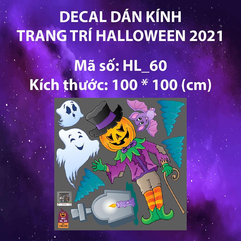 DECAL TRANG TRÍ HALLOWEEN 2021 COMBO CHÚ HỀ VÀ BÍ MA THUẬT