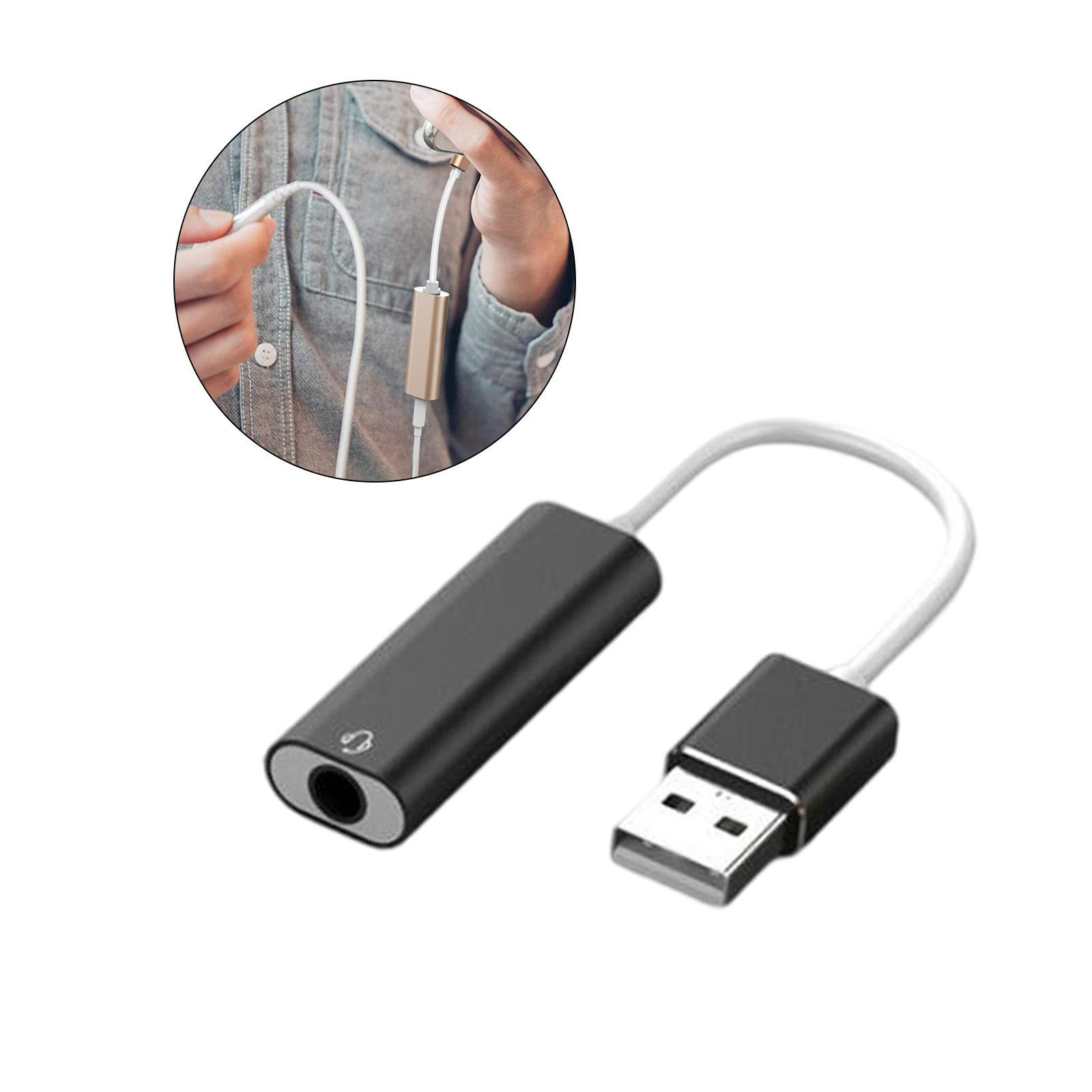 USB Sound Card 3.5mm Interface for Microphone Headphone Computer