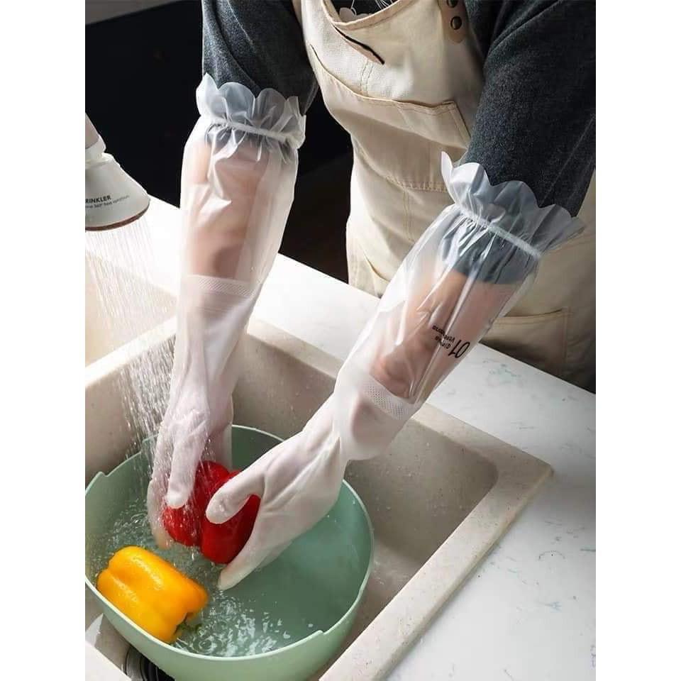 Găng Tay Cao Su Siêu Dai Con Hươu Bảo Vệ Đôi Tay Lót nỉ có bo chun siêu ấm