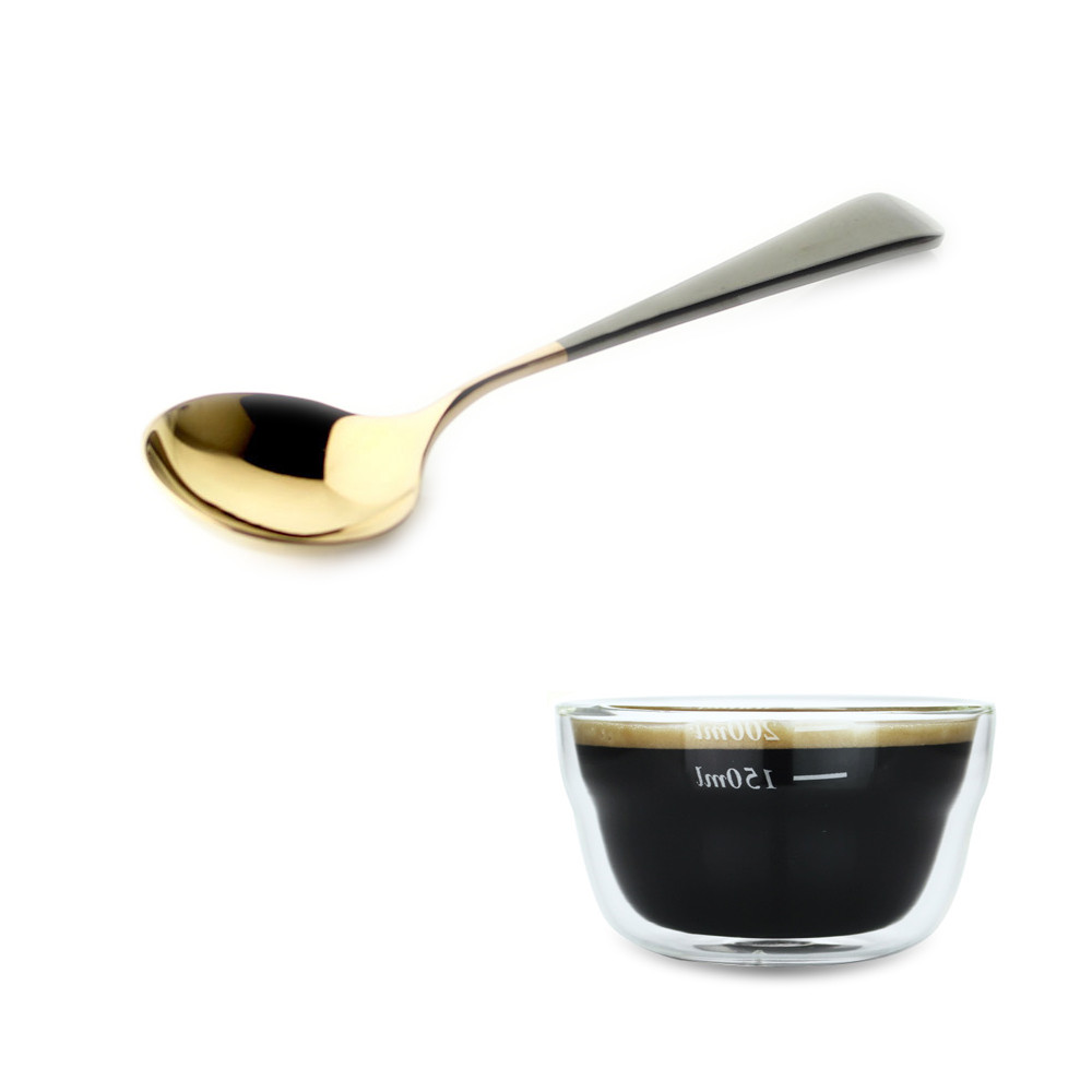 MUỖNG THỬ NẾM BARCAFE CUPPING SPOON DOUBLE COLOR GOLD-BLACK QF-BC103