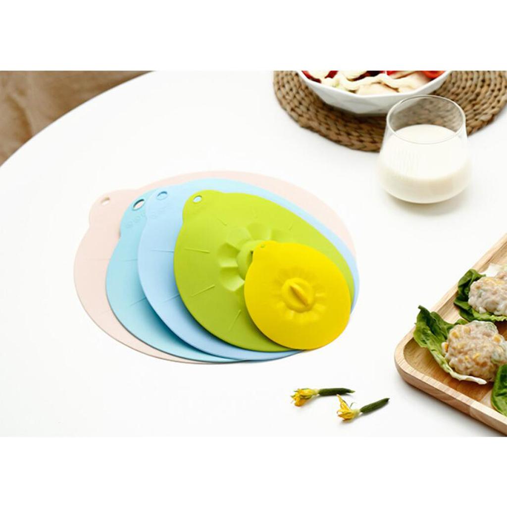 5pcs Silicone Wraps Seal Bowl Covers Food Saving Storage Stretch Lids Set