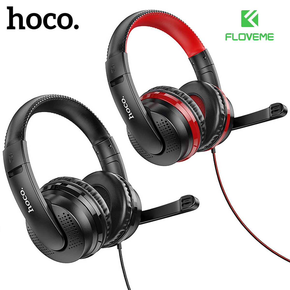 Tai nghe Bluetooth chụp đầu HOCO W103 có mic game thủ kèm jack cắm 3.5mm bền đẹp dùng cho điện thoại,  PC  - Hàng chính hãng