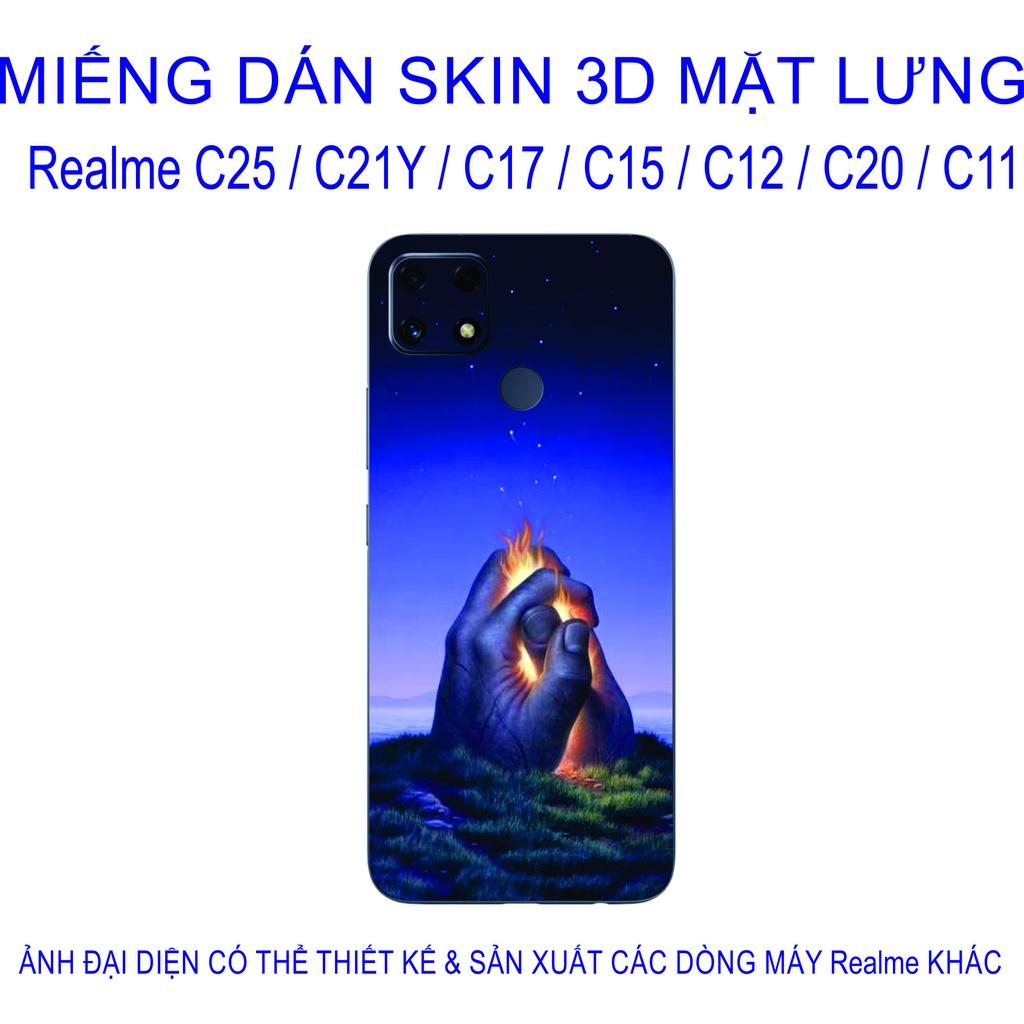 Hình ảnh Miếng Dán Skin 3D mặt lưng dành cho Realme C25 / C21Y / C17 / C15 / C12 / C20 / C11, chống trầy xước, hình ảnh 3D 