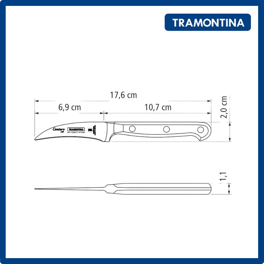 Dao tỉa hoa quả Tramontina Century 24001 đầu nhọn lưỡi cong sắc bén chất liệu thép rèn cao cấp lưỡi 7cm nhập khẩu Brazil