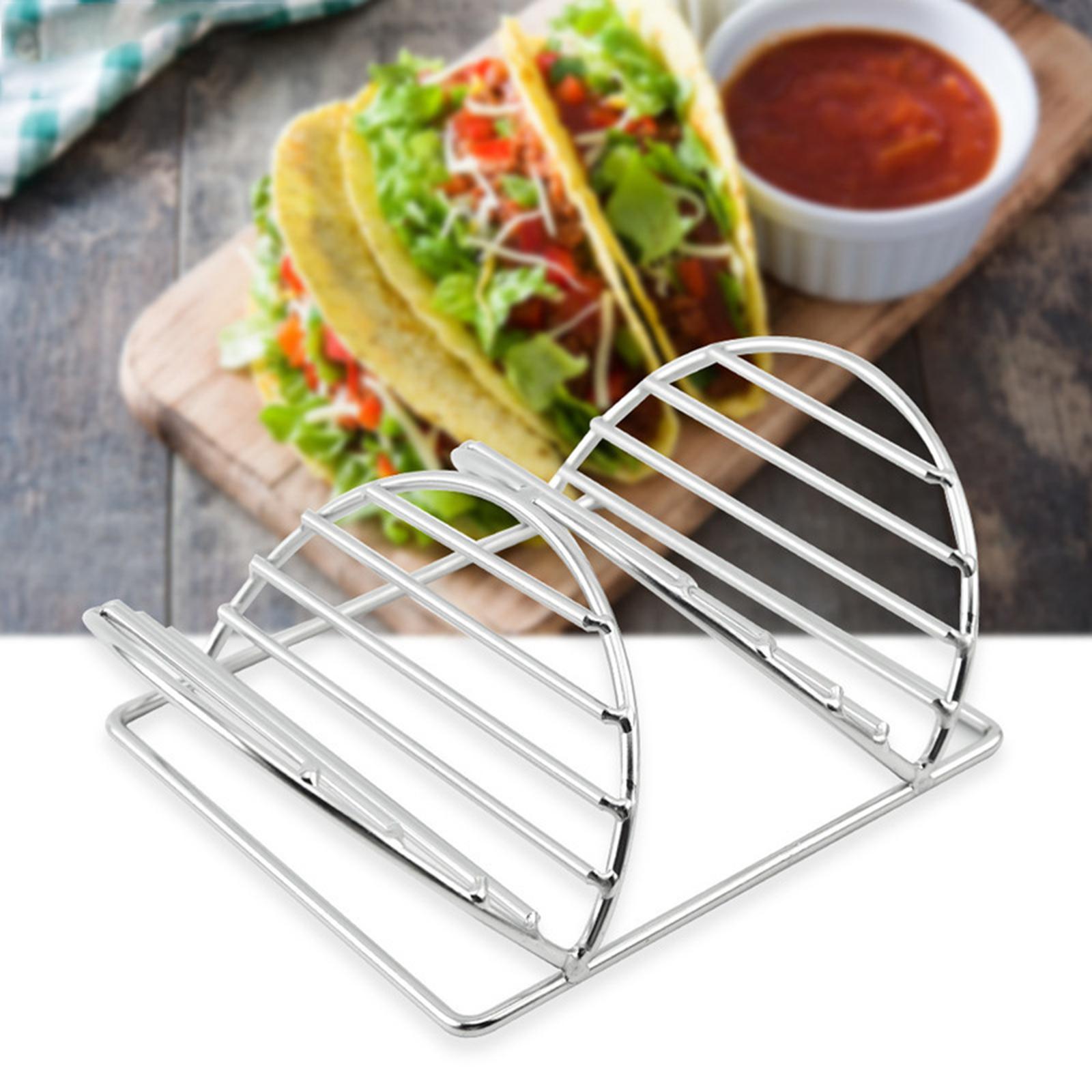 Taco Holder Stainless Steel Taco Stand Holds 2