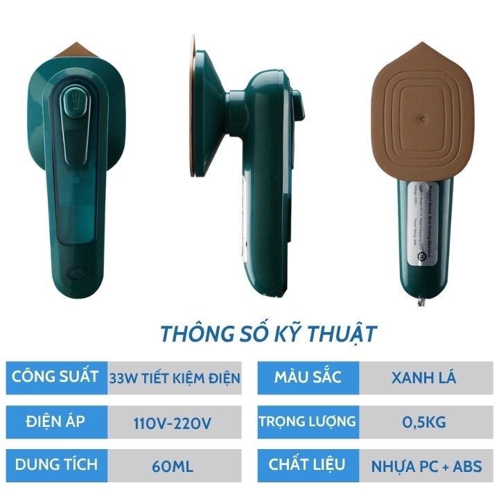 Bàn là hơi nước cầm tay mini , Bàn ủi hơi nước công suất 33W mẫu mới 2022 - màu XANH