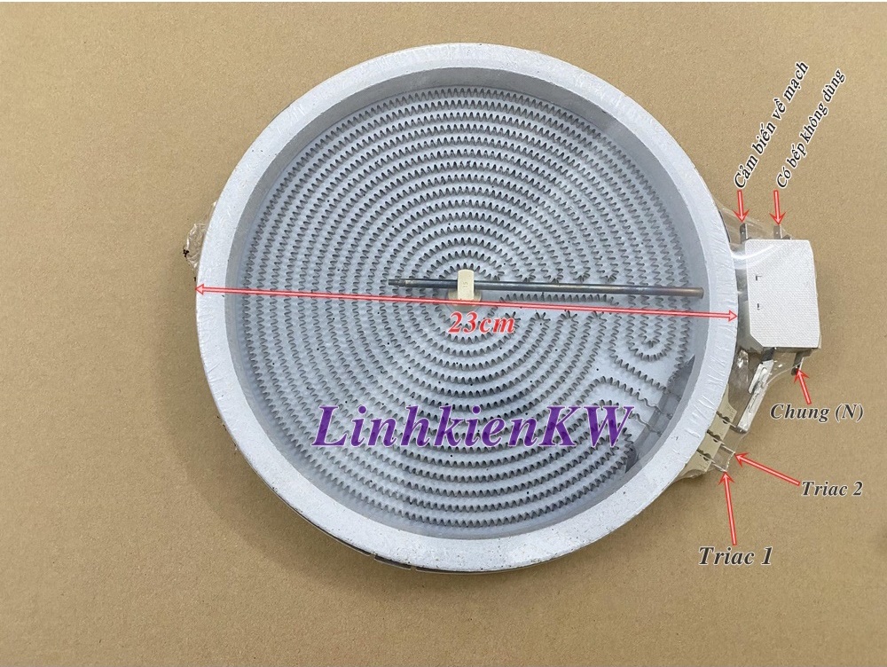 Mâm Nhiệt của Bếp Hồng Ngoại 23cm 2 Vòng Nhiệt có Cảm Biến Mới !