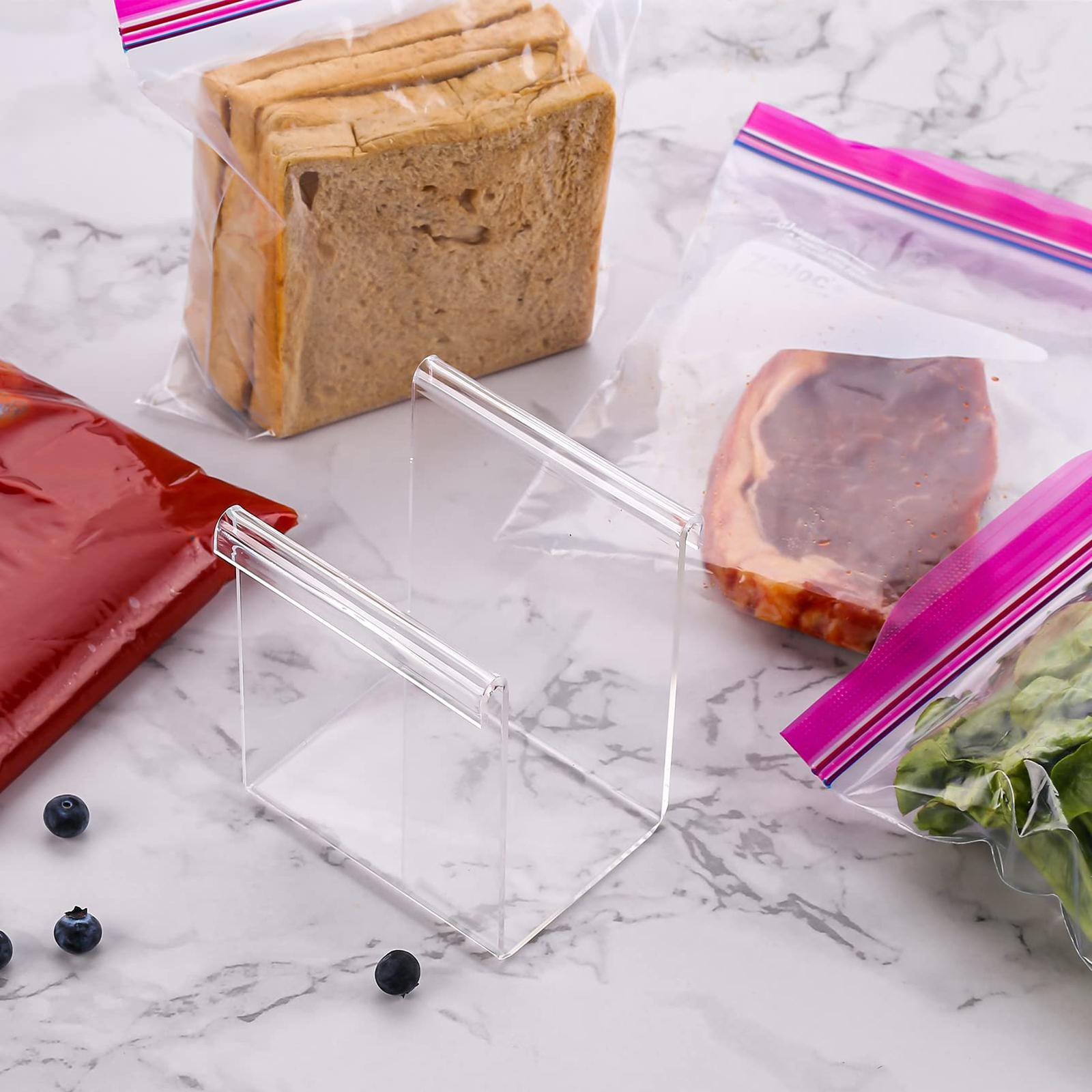 Sealable Bag Holder Food Meal Prep Organizer Portable Food Storage Bag Holder