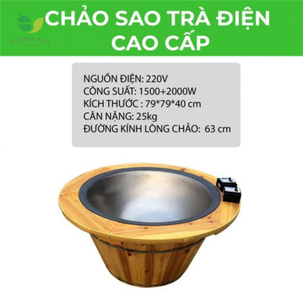 Chảo Sao Chè Điện Cao Cấp SƯƠNG MAI Chất Liệu Gang Đúc Cao Cấp 3500W SM00279