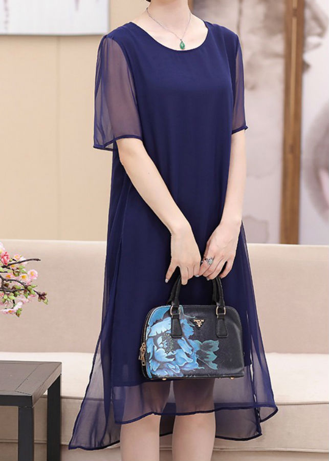 Đầm Nữ Suông Trung Niên DRESS921 - Xanh Đen