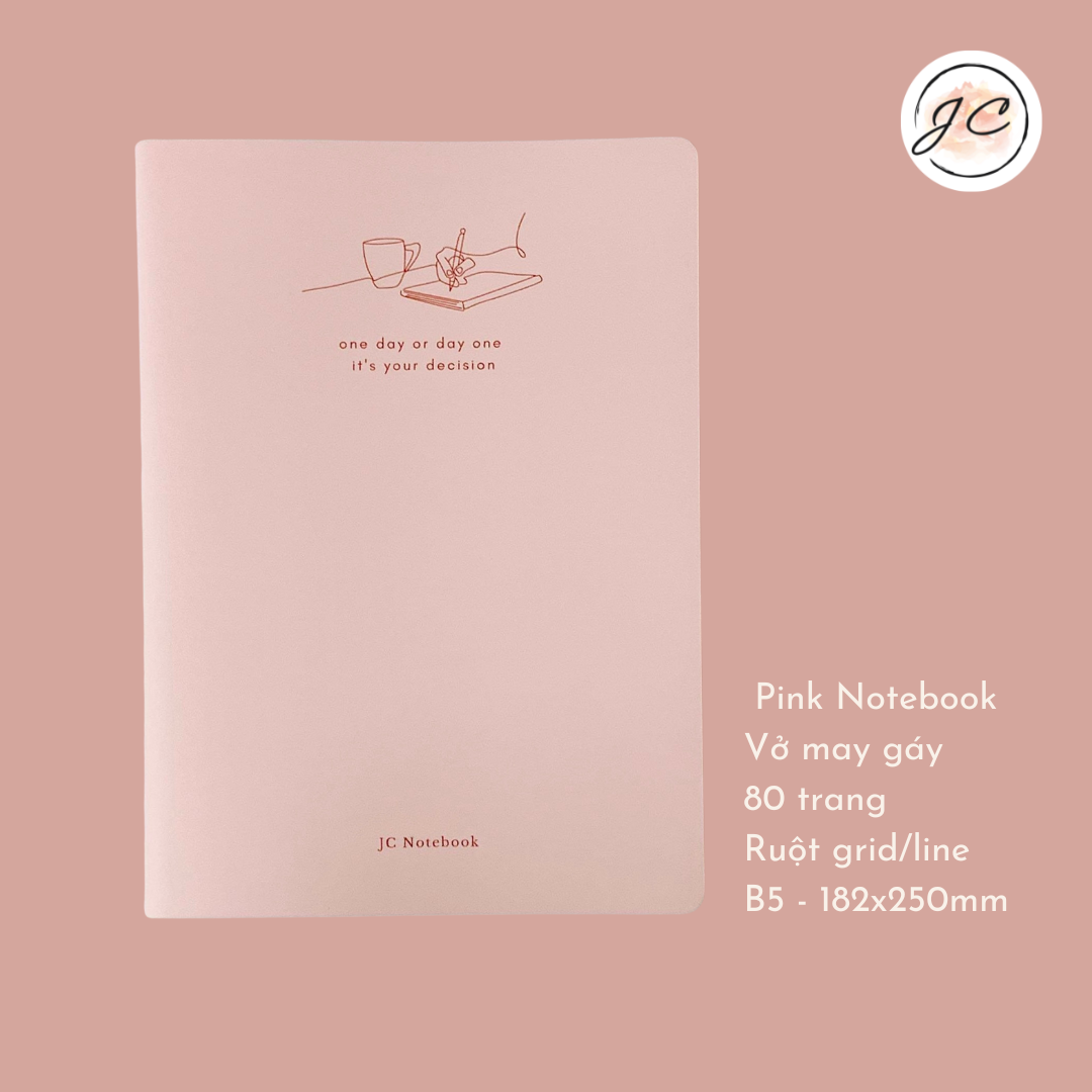 Vở may gáy kẻ ngang, vở caro ô vuông size B5, Green Pastel Notebook, Tập viết bài học sinh ruột dot grid, line kẻ dòng, sổ tay nhật kí