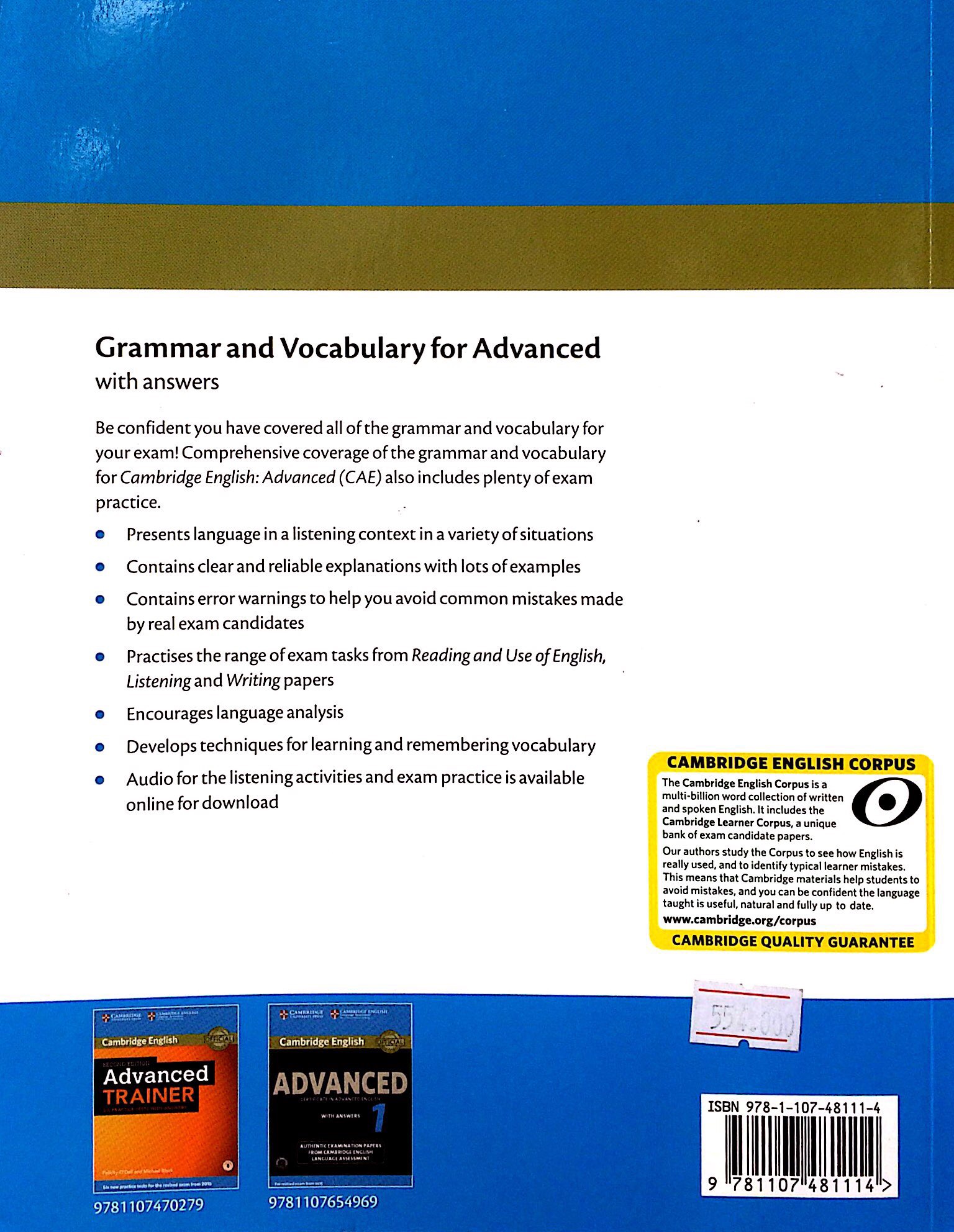 Grammar and Vocabulary for Advanced Book with Answers and Audio: Self-Study Grammar Reference and Practice