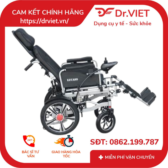 Xe điện đa tiện ích ngả nằm Lucass XE-110LA - Dành cho người già và khuyết tật, nâng hạ bằng thủy lực