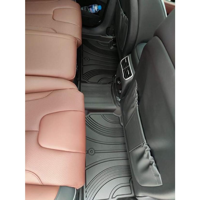 Thảm lót sàn xe ô tô Hyundai SantaFe 2019-đến nay Nhãn hiệu Macsim 3W chất liệu nhựa TPE đúc khuôn cao cấp - màu đen