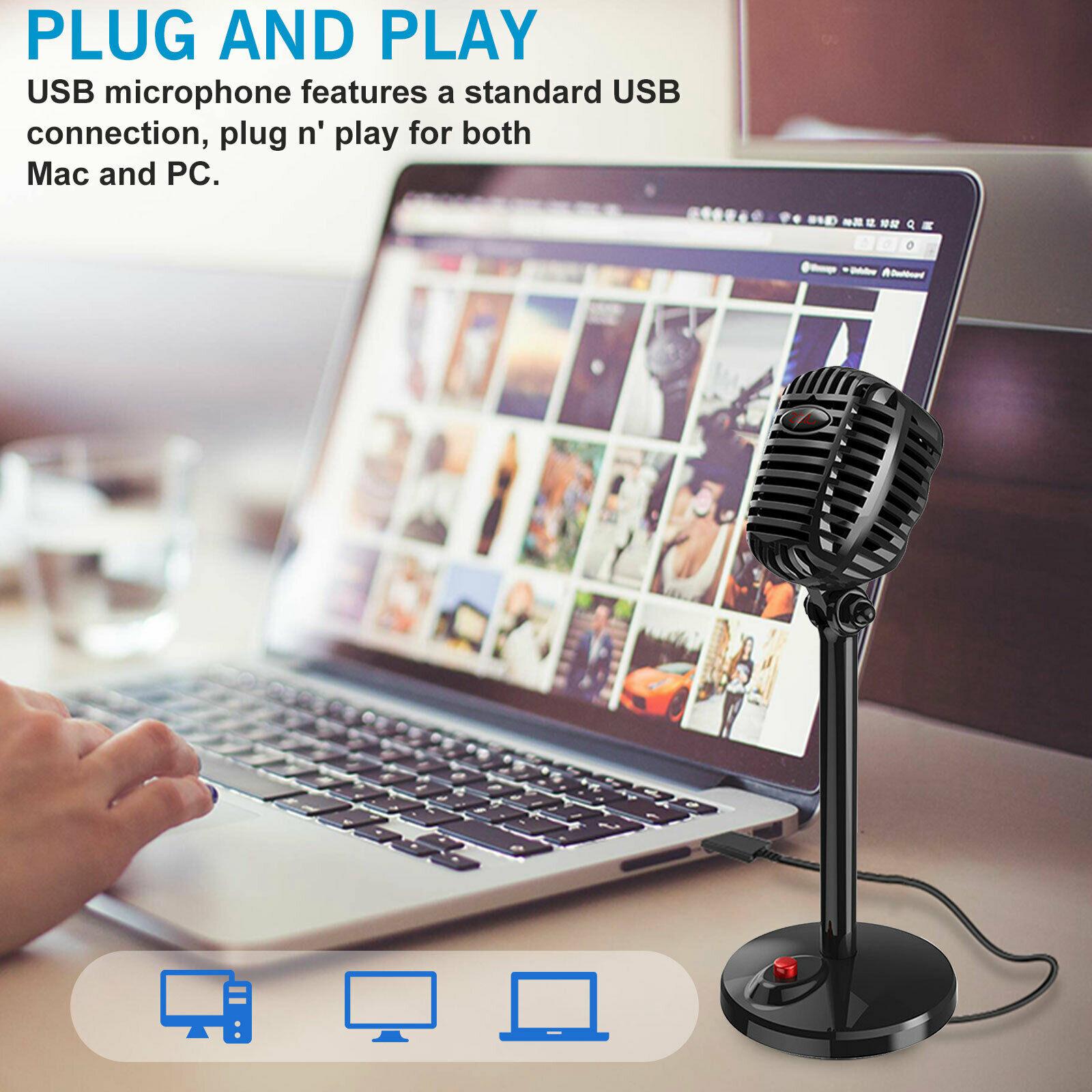 USB Microphone Omnidirectional Condenser Podcast PC Mic USB Plug and Play for Vocal, YouTube, Livestream, Recording and Studio