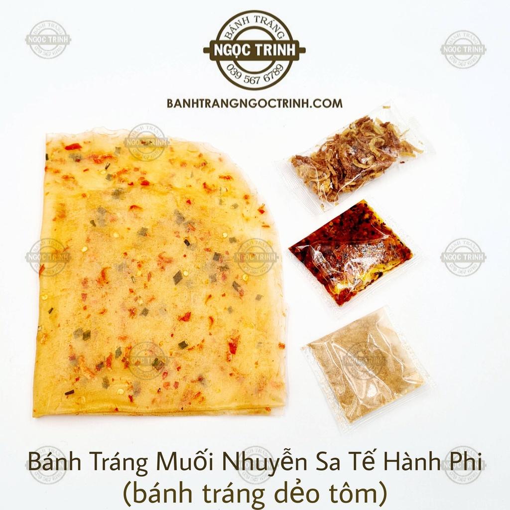 (5 Túi) Bánh tráng muối nhuyễn sa tế hành phi loại bánh tráng dẻo tôm bánh tráng Ngọc Trinh