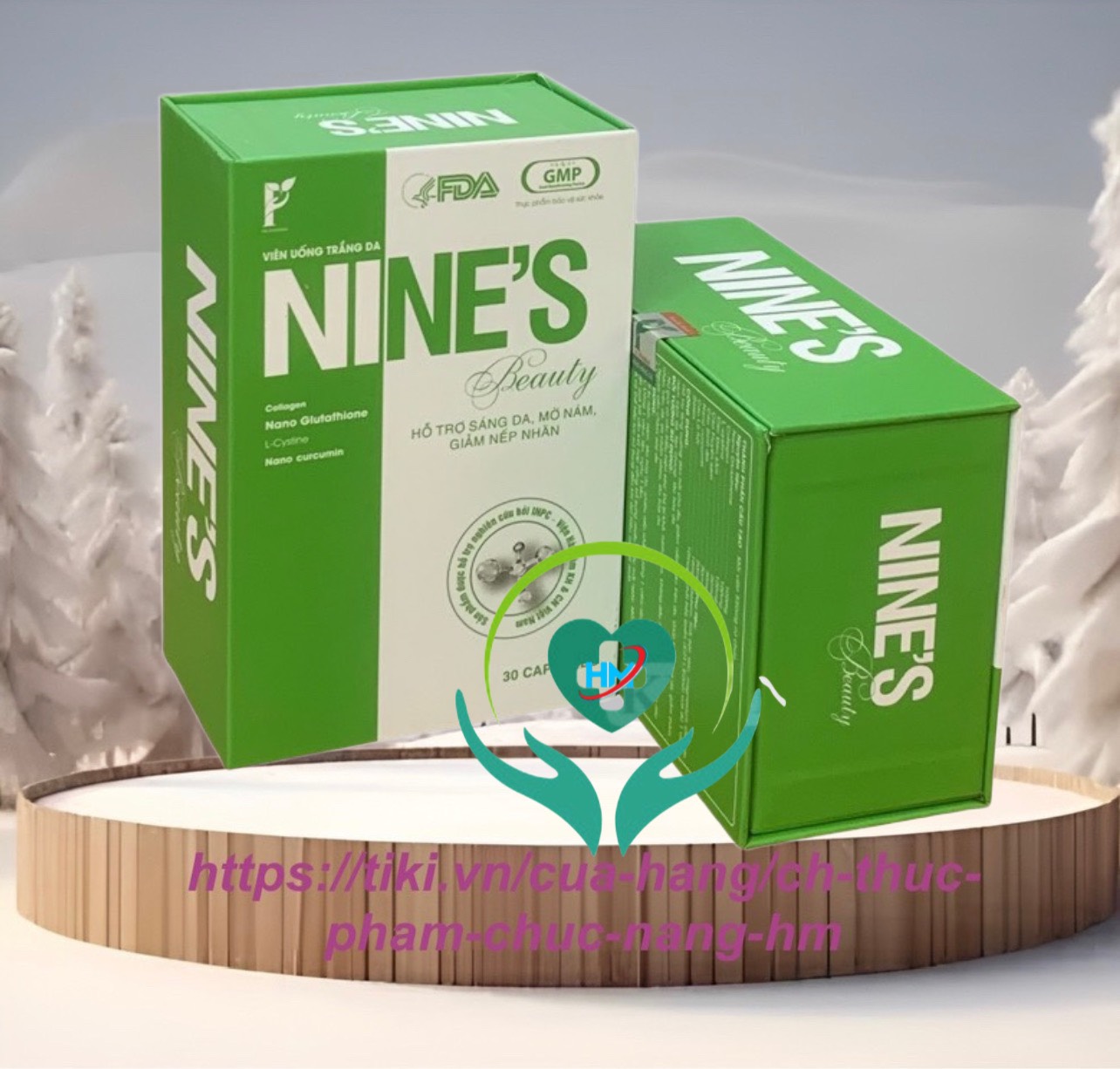 Date 2026, Mẫu mới Nines Beauty Viên Uống Trắng Da, Mờ Nám, Hộp 30 viên